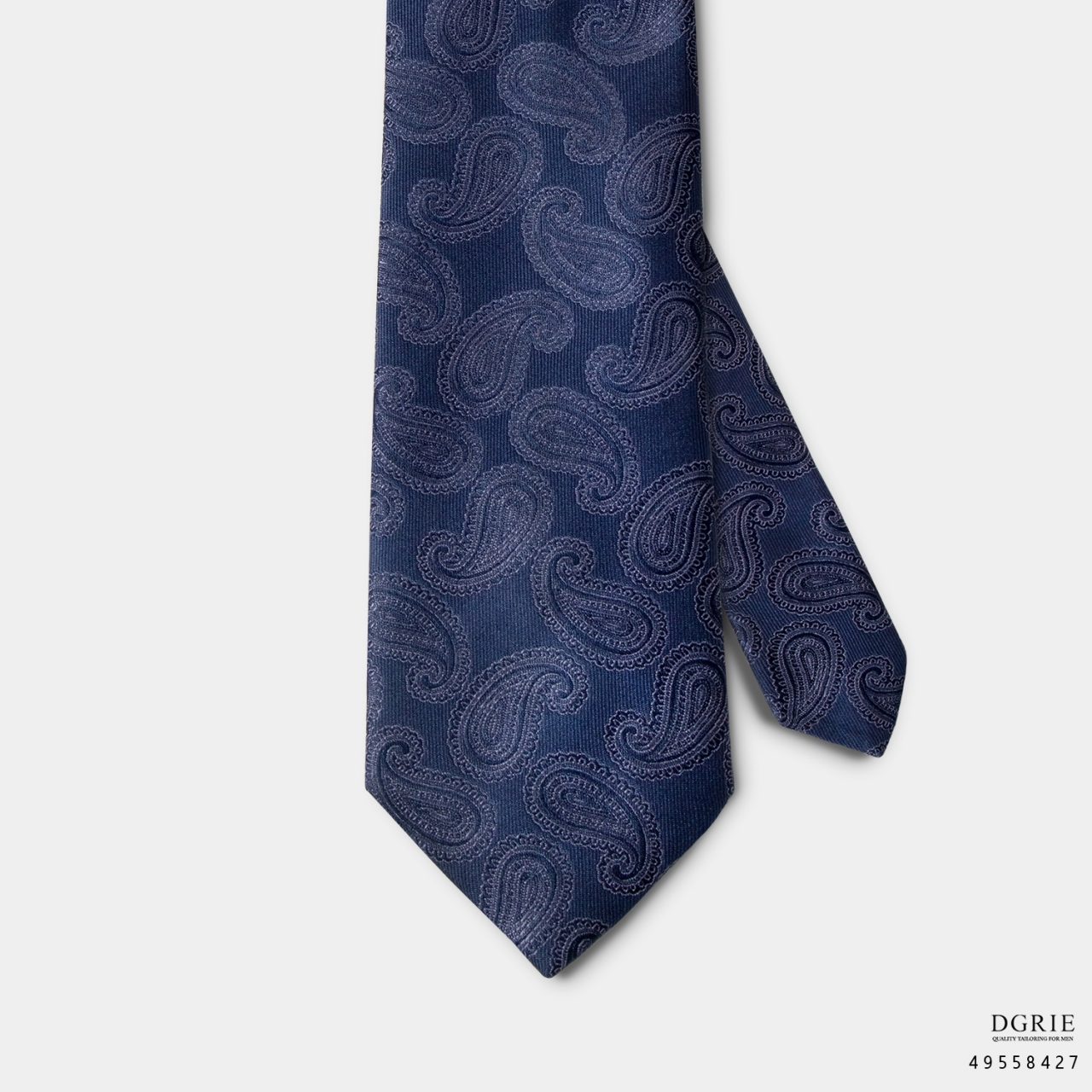 paisley graphic on navy 3 inch necktie dgrie