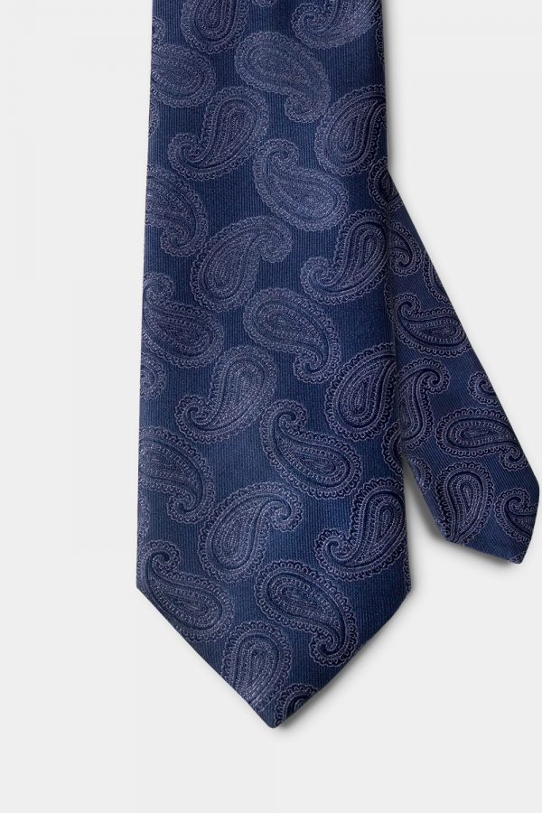 paisley graphic on navy 3 inch necktie dgrie