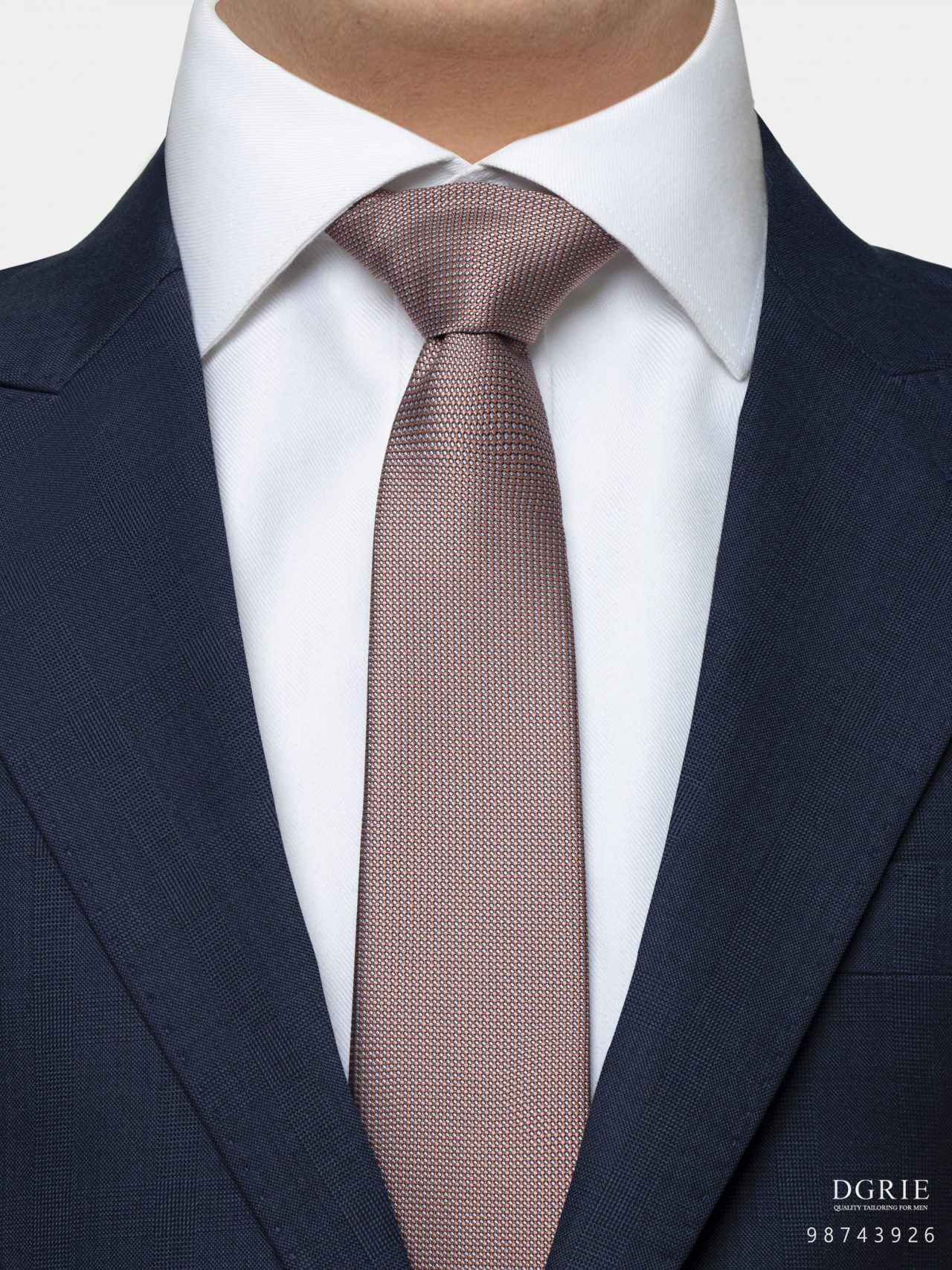 pinkampgray nailshead two tone 3inch necktie dgrie 2