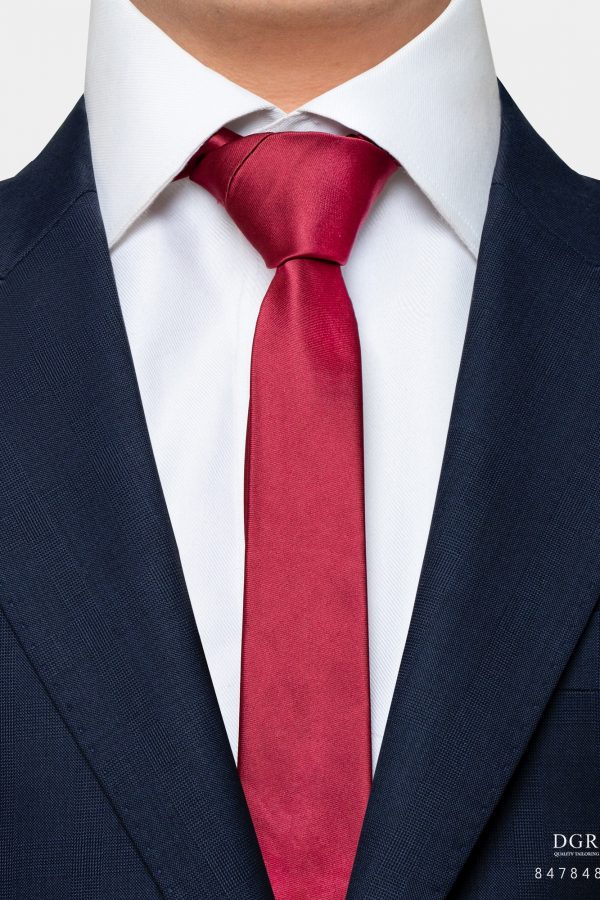 red burgundy satin 2 5 inch necktie dgrie 1