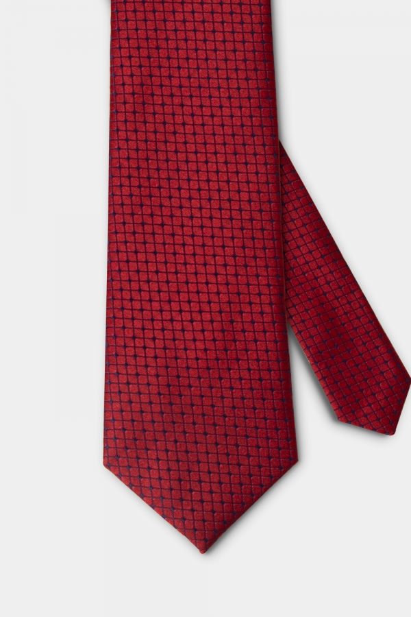 red check dot navy texture rn 3 inch necktie dgrie