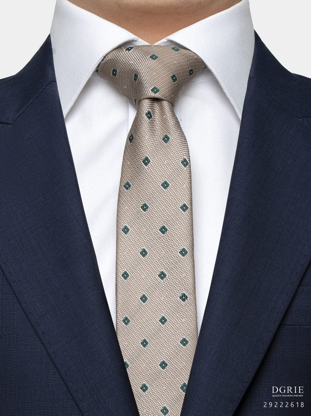 beige square green jewelry 3 inch necktie dgrie