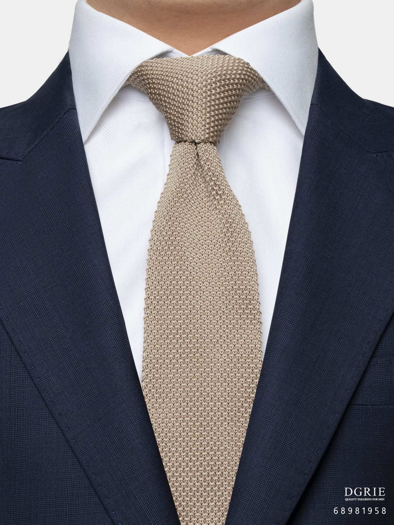 caramel brown knit 2 34 lnch necktie dgrie 1