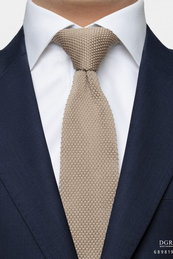 caramel brown knit 2 34 lnch necktie dgrie 1