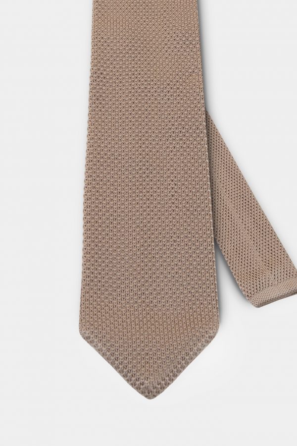 caramel brown knit 2 34 lnch necktie dgrie