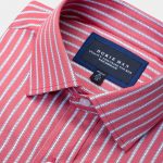 cotton stripe 1cm white pattern stitch spread collar shirt dgrie 17