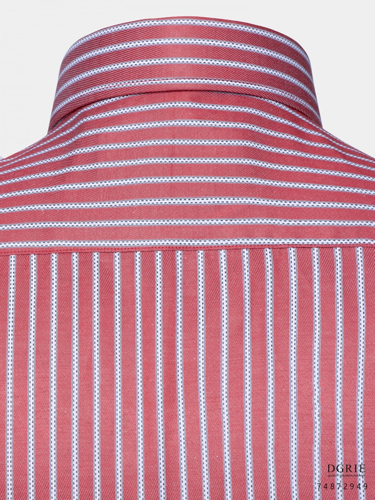 cotton stripe 1cm white pattern stitch spread collar shirt dgrie 18