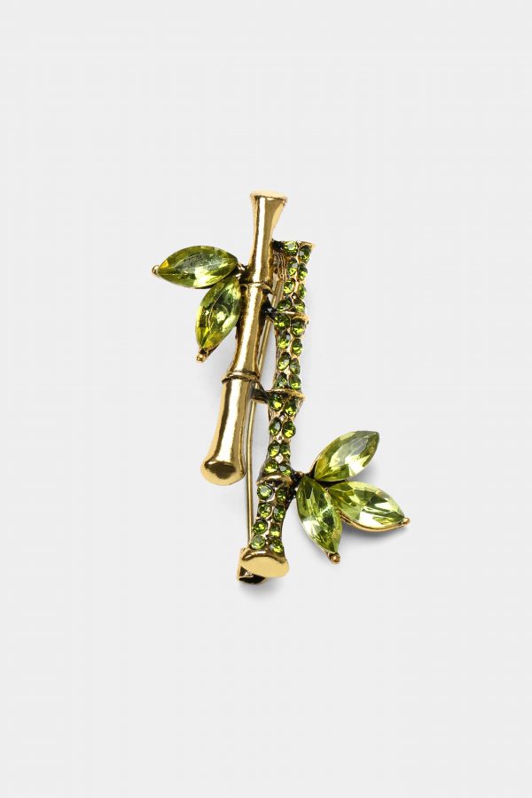 green bamboo daimond brooch dgrie 1