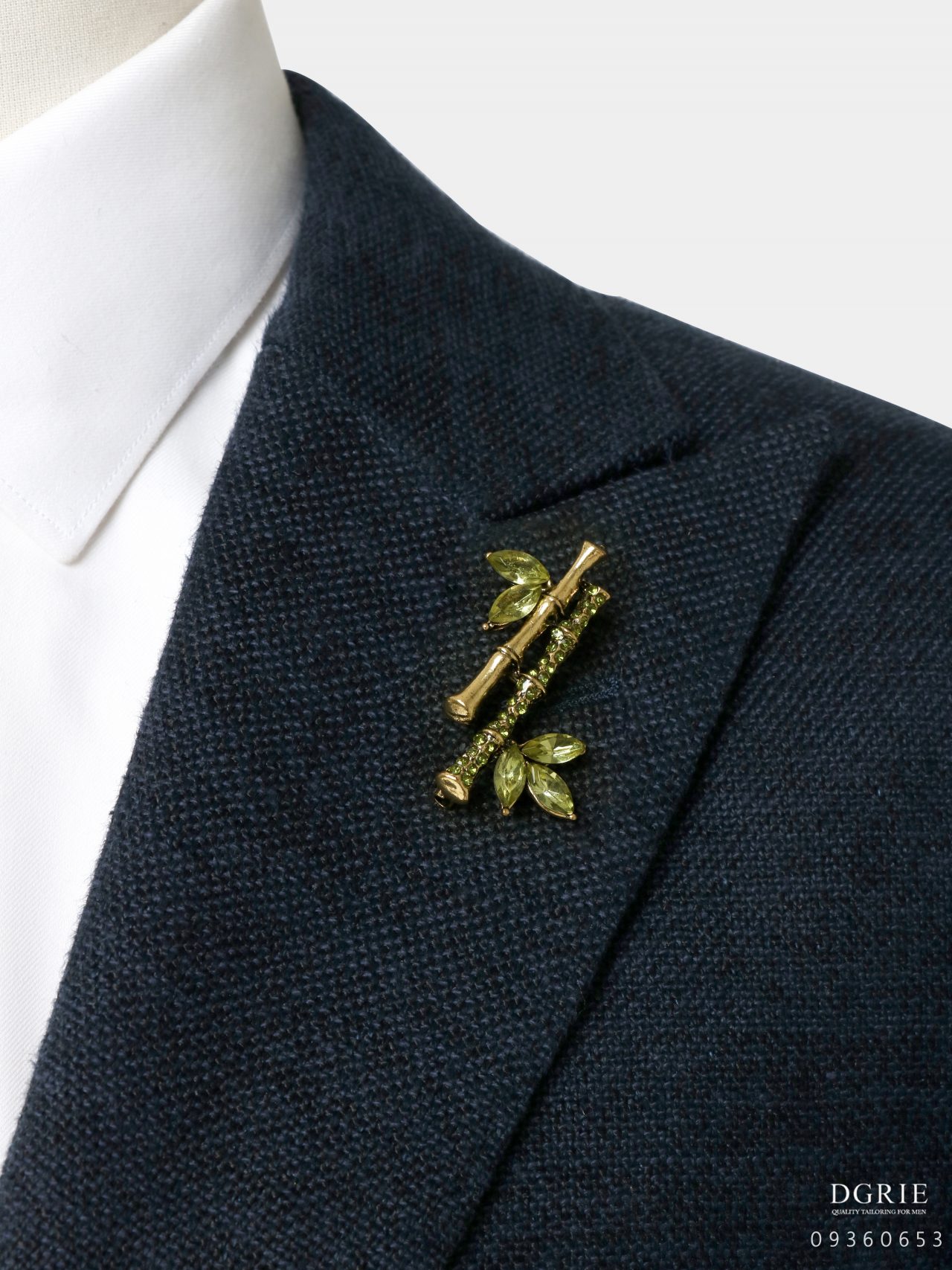 green bamboo daimond brooch dgrie