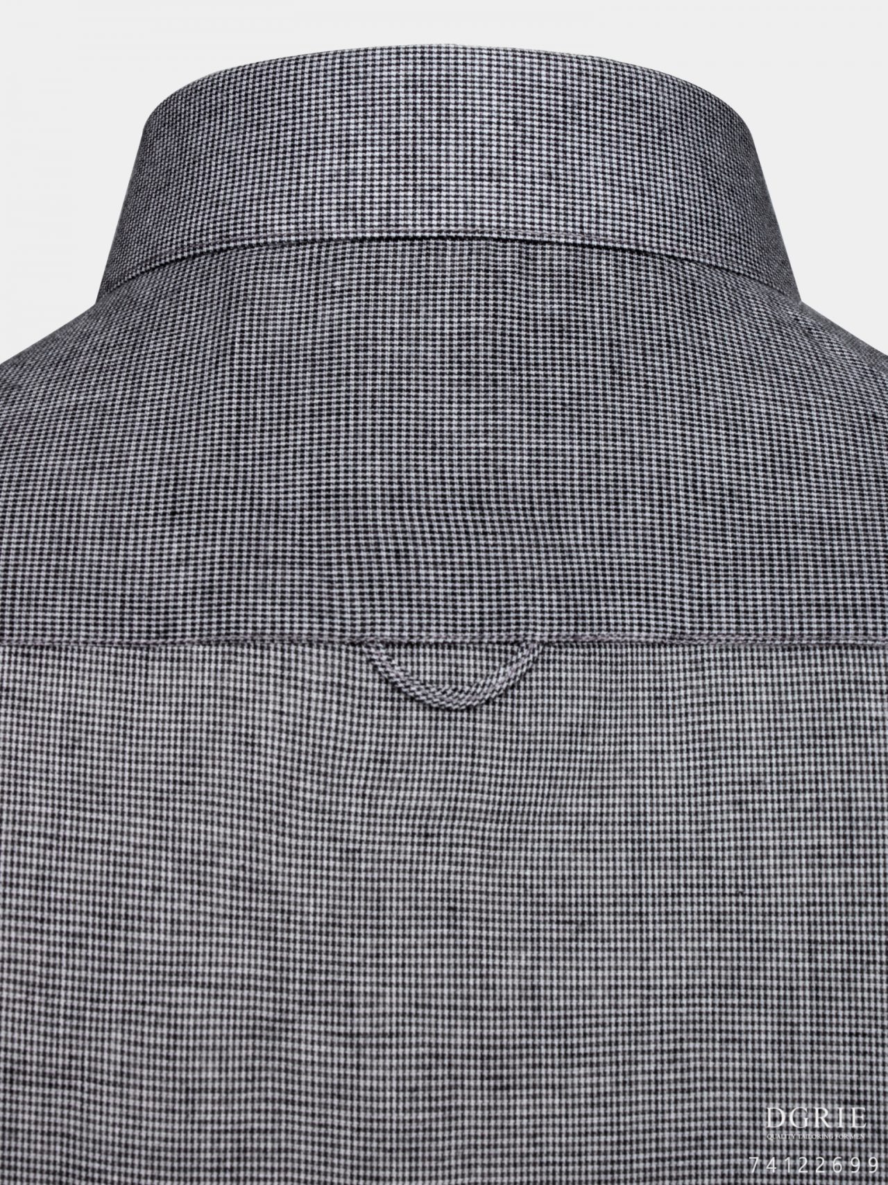 micro nailshead black cotton slim collar shirt dgrie 1