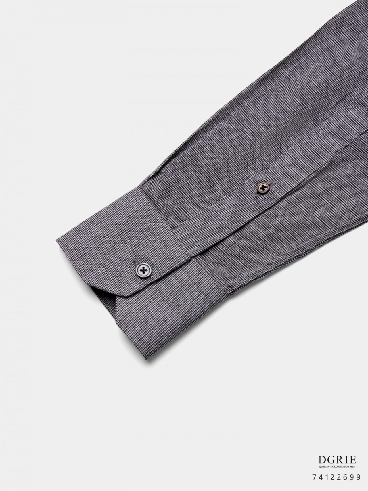 micro nailshead black cotton slim collar shirt dgrie 3