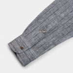 poland linen gray stripe 2cm gb spared collar shirt dgrie 2