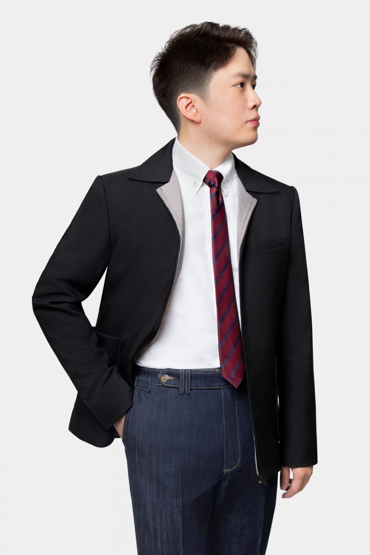 zipper black houndstooth play limited jacket dgrie