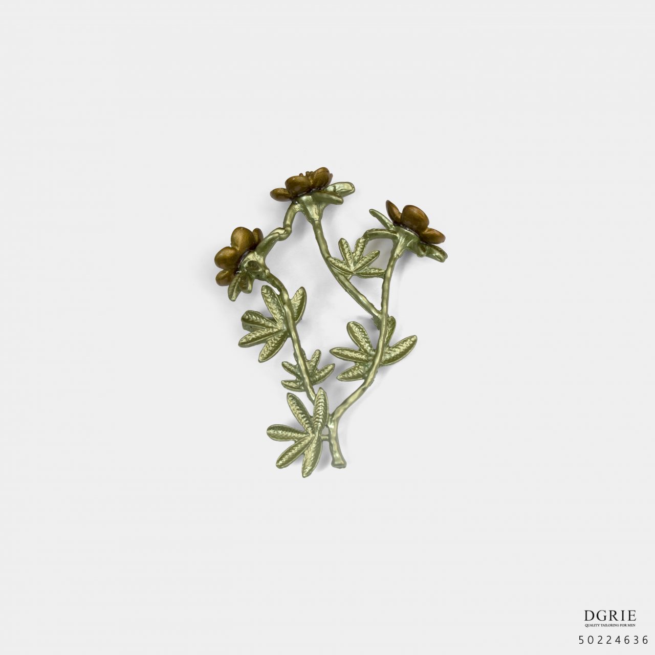 brown ceylon cotton flower brooch dgrie 1