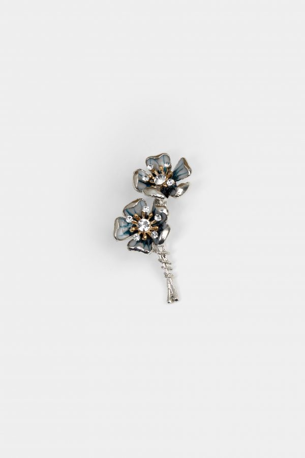 diamond peach flower grey brooch dgrie 1