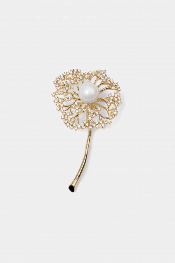 gold diamond dandelion brooch dgrie 1