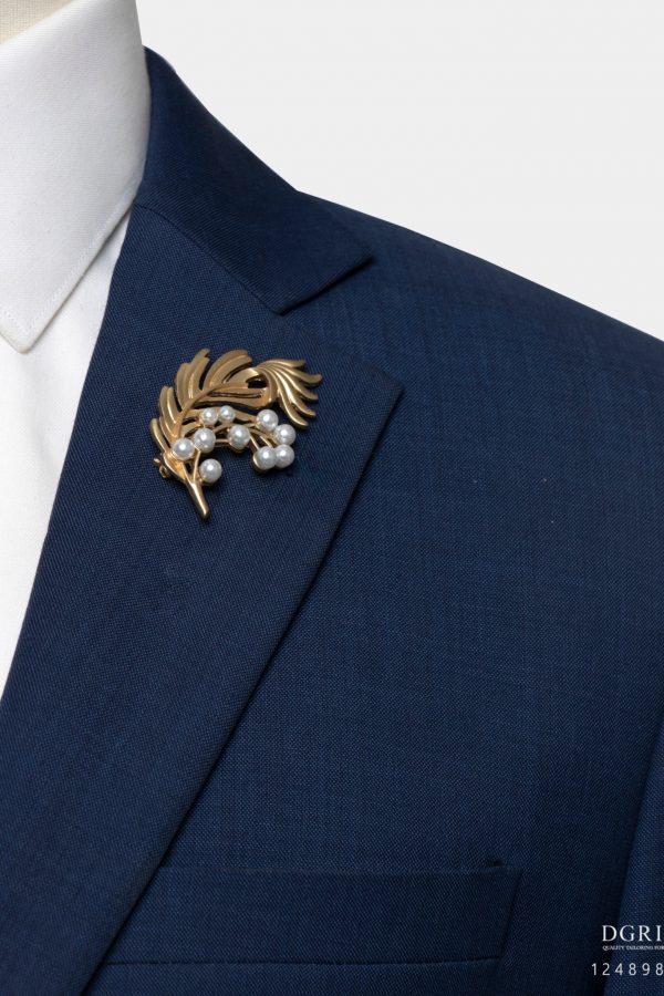 golden leaf pearl flower texture brooch dgrie 1