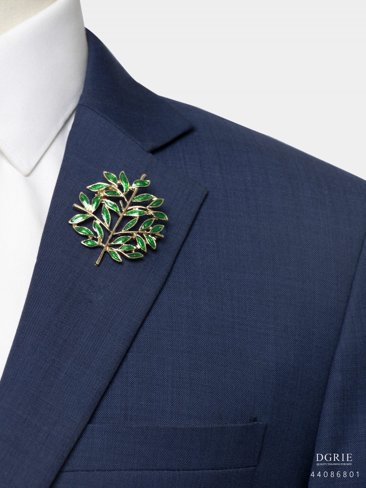 green leaf branch gold brooch dgrie 1