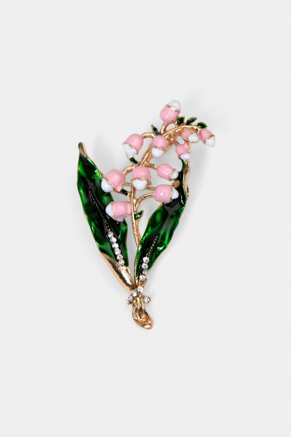 lily of the valley pink flower brooch dgrie
