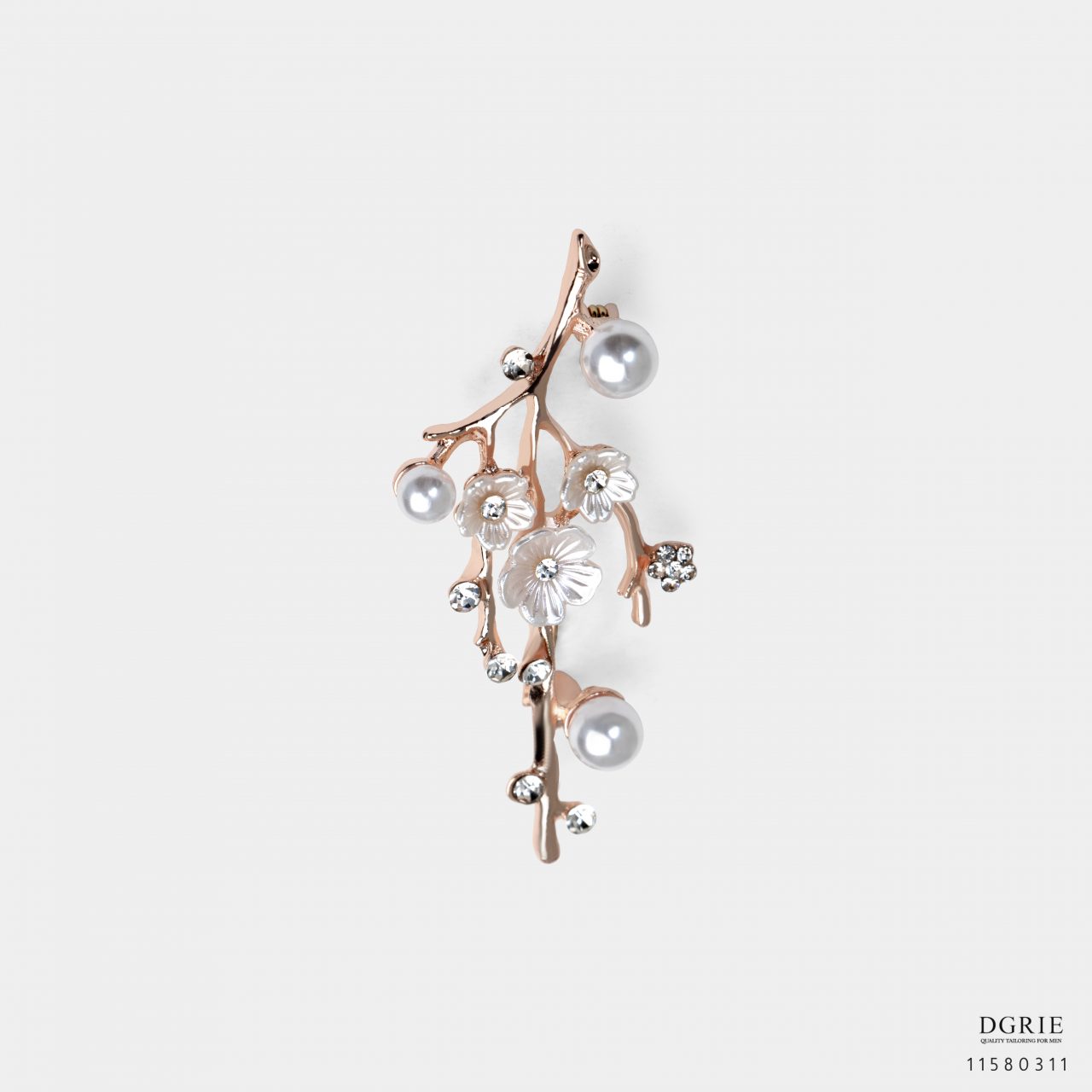 plum flower diamond rose gold brooch dgrie 3