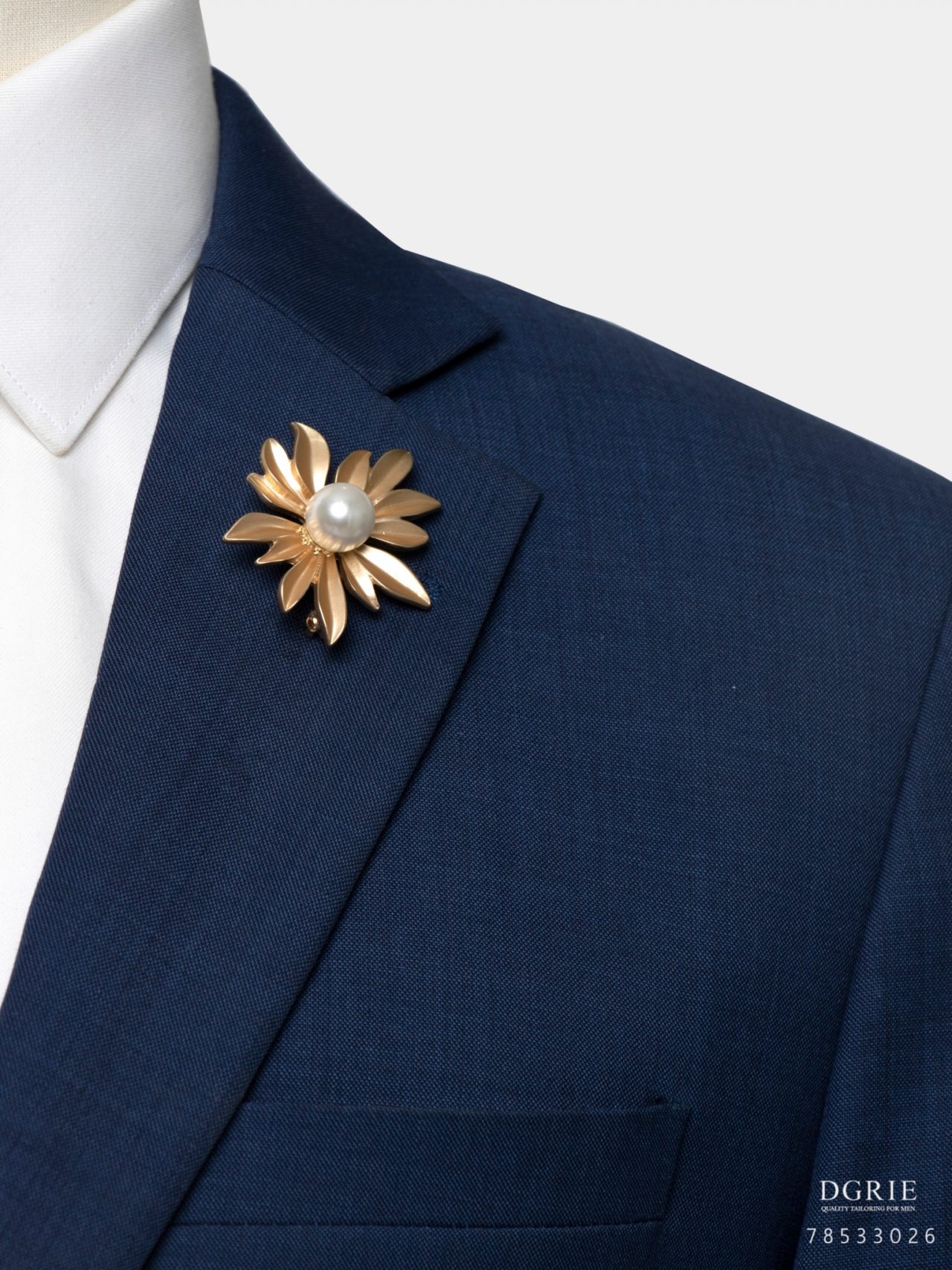 white pearl on golden flower brooch dgrie 1