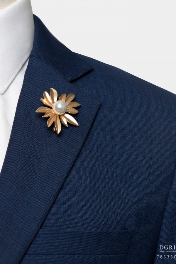 white pearl on golden flower brooch dgrie 1