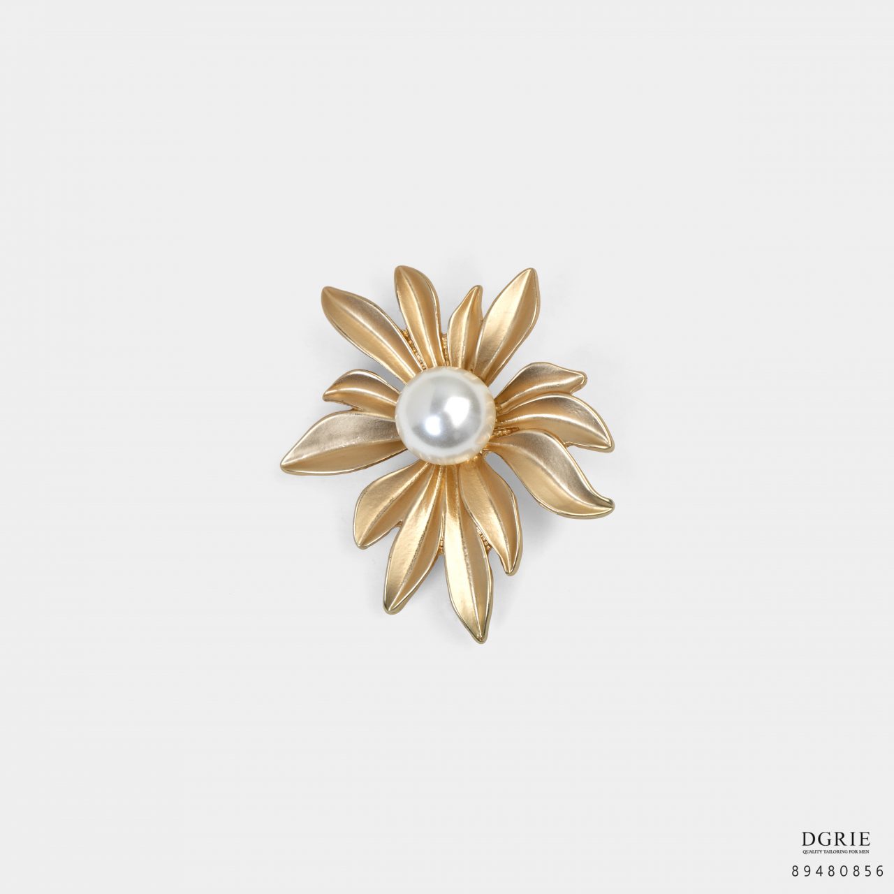 white pearl on golden flower brooch dgrie