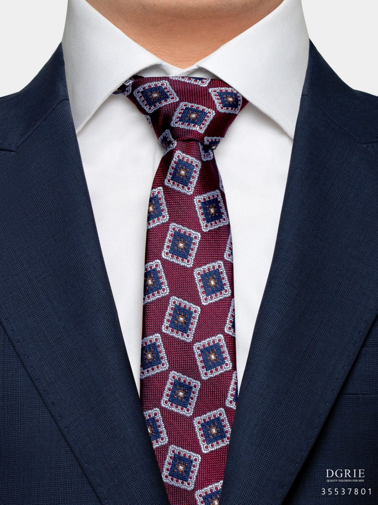 antiqueruby red square 3 inch necktie dgrie
