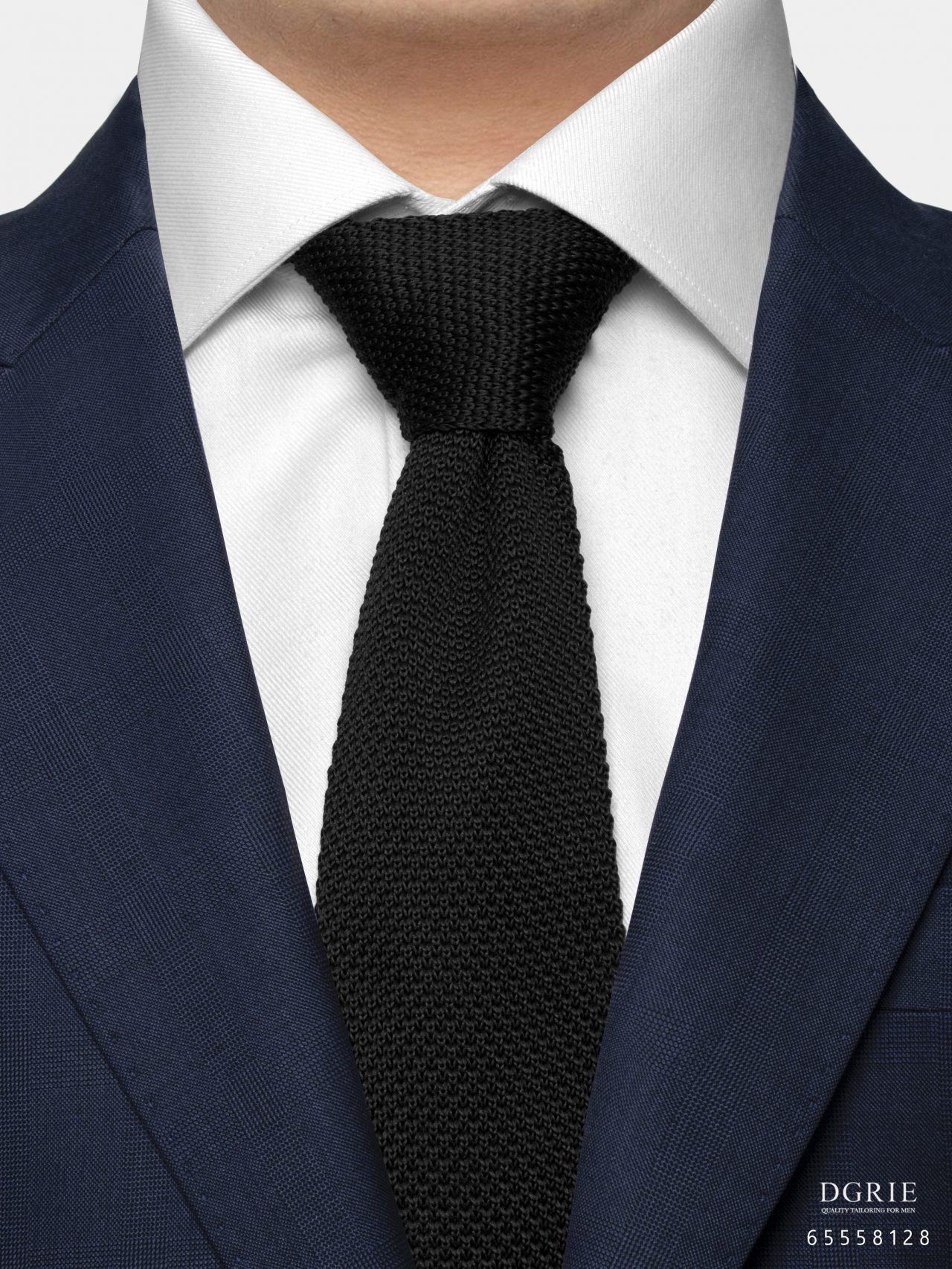 black knit 3 inch necktie dgrie