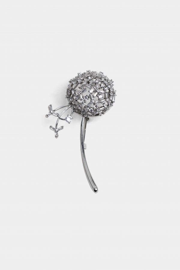 diamond globe thistle silver brooch dgrie 1