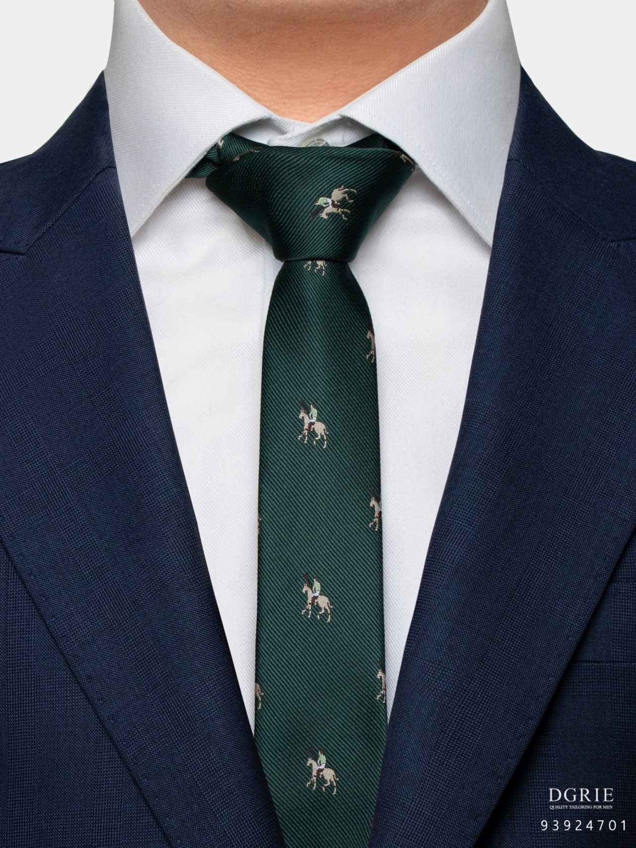 green twill polo horse sport 2 5 inch necktie dgrie