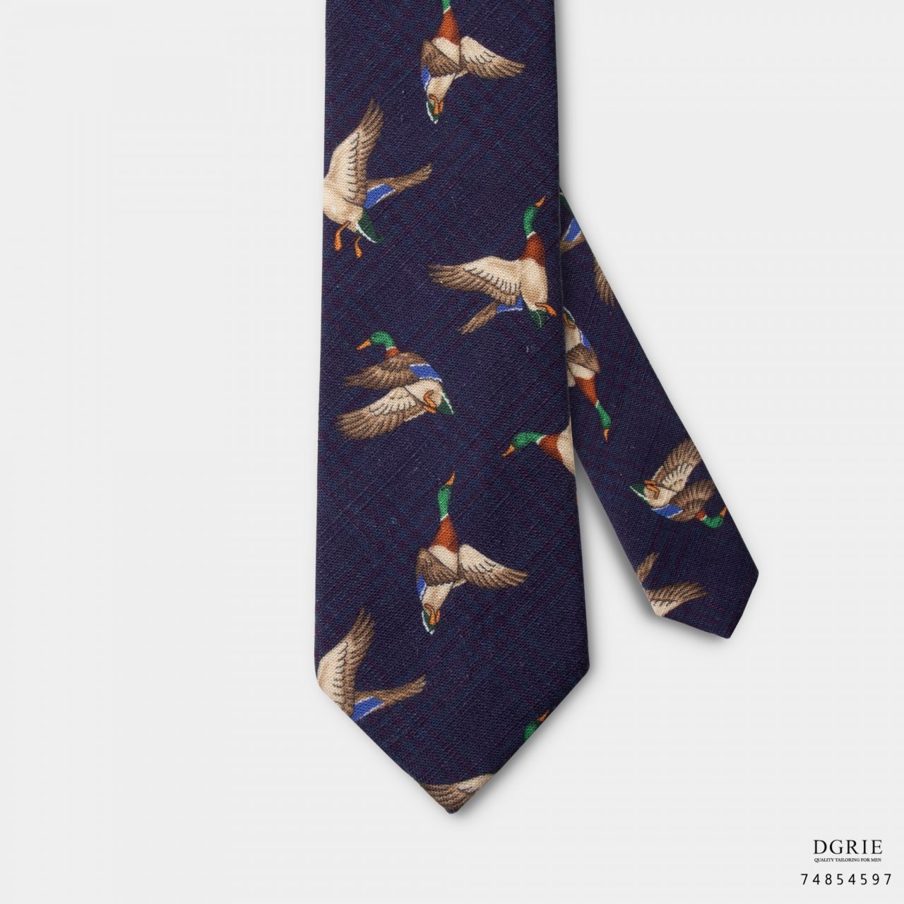 mallard duck indigo blue 3 inch necktie dgrie 1