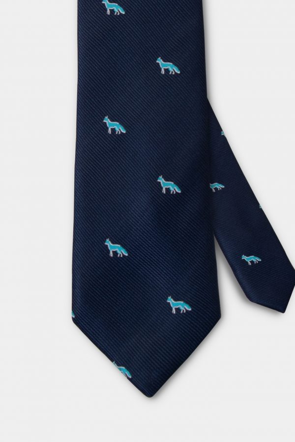 navy twill fox blue 2 5 inch necktie dgrie 1