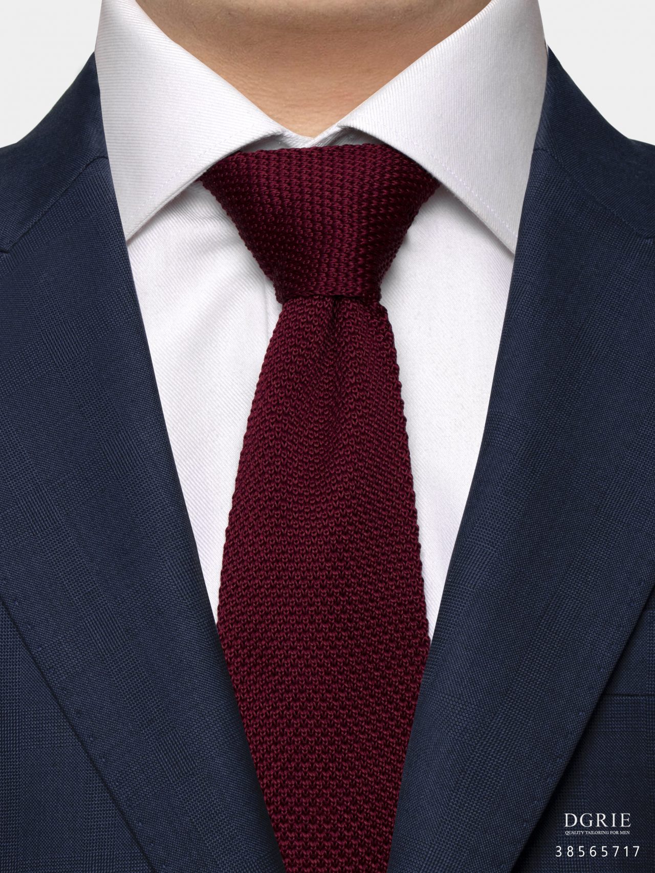 red knit 3 inch necktie dgrie