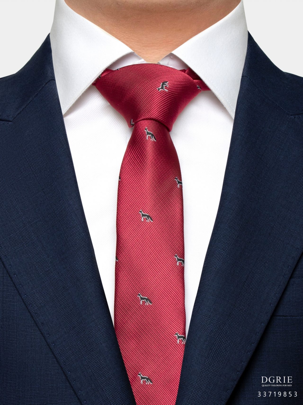 red twill fox black 2 5 inch necktie dgrie