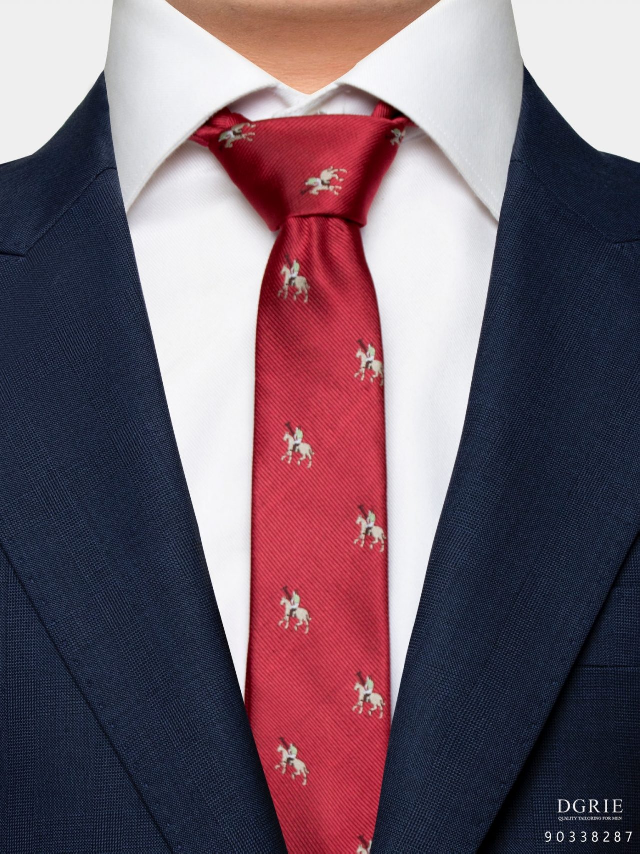 red twill polo horse sport 2 5 inch necktie dgrie