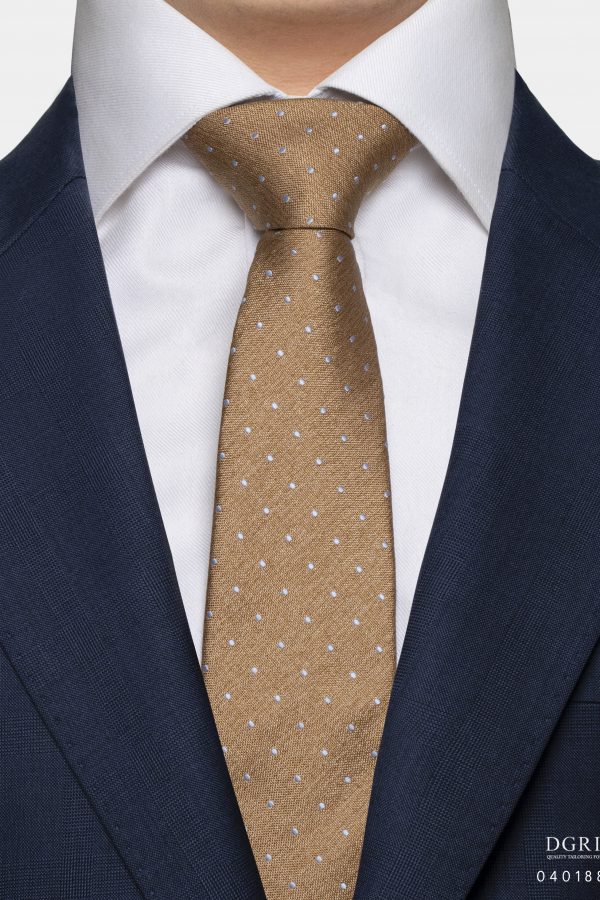 sand yellow mini polka dot necktie dgrie 1