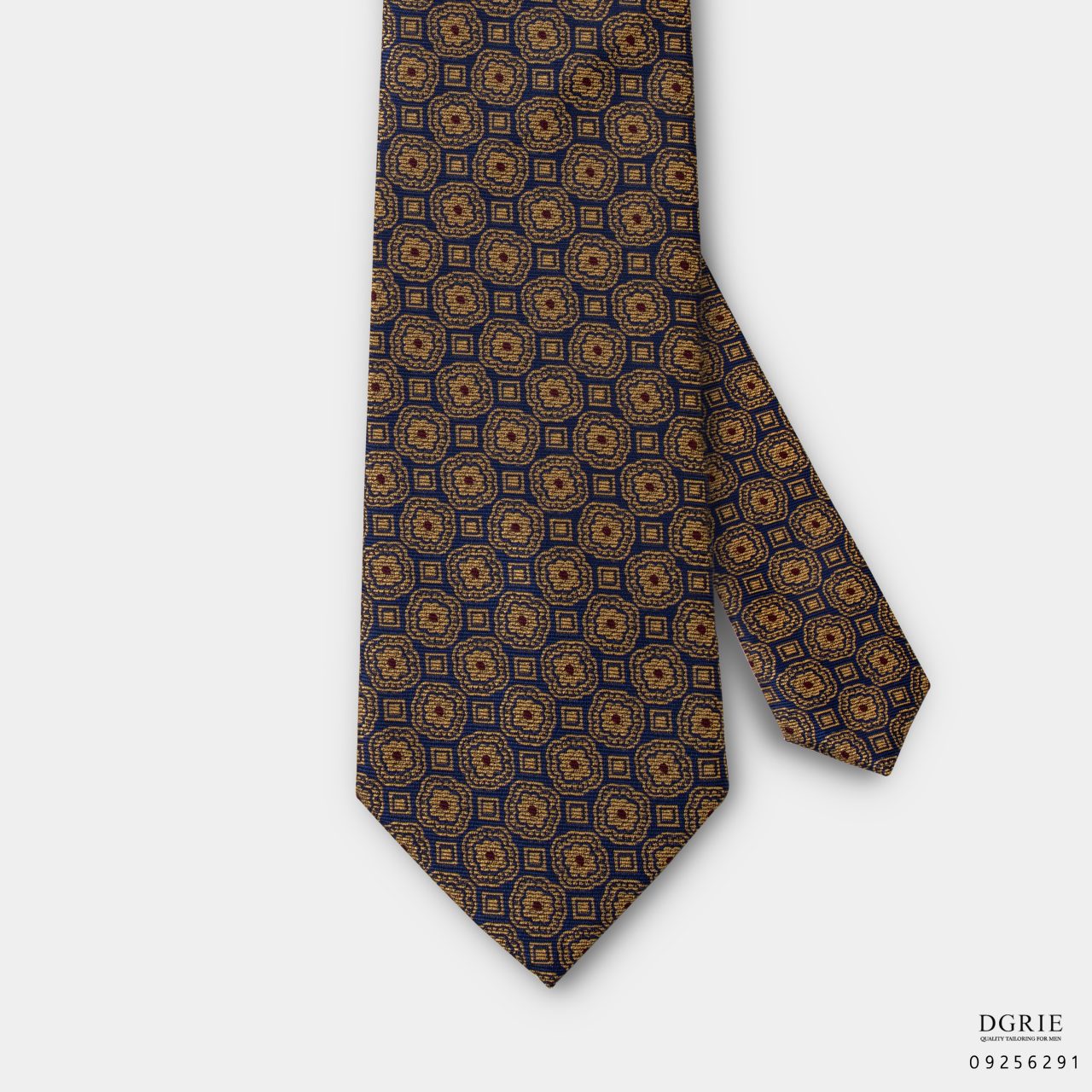 yellow flower dot red and small square 3 inch necktie dgrie