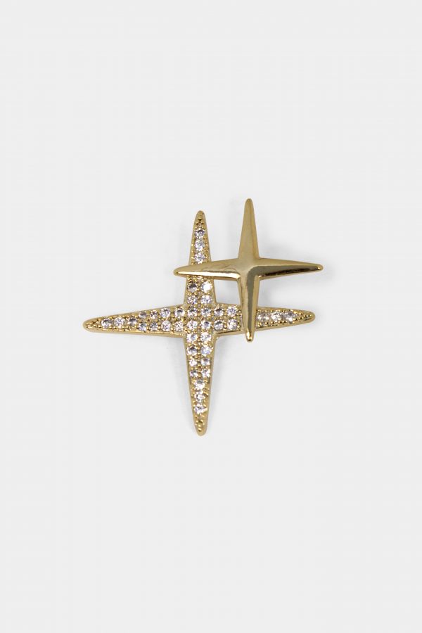 goldensilver cross sparkle brooch dgrie