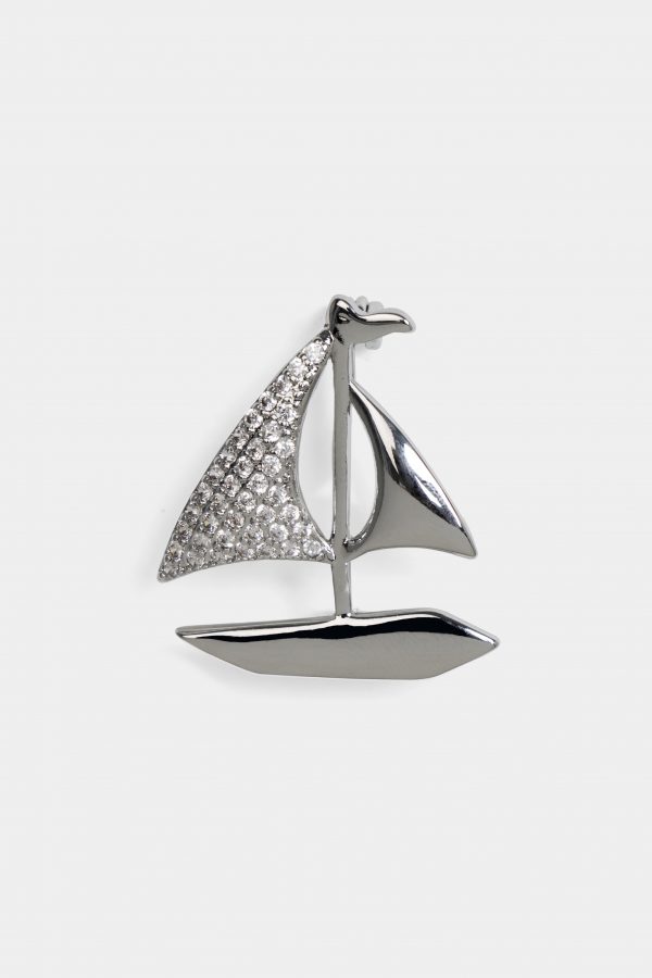 silver sailboat sparkle brooch dgrie