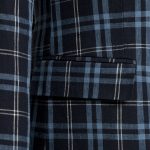 dark navy tartan check 2 button bn notch lapel linen jacket dgrie 10