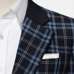 dark navy tartan check 2 button bn notch lapel linen jacket dgrie 8