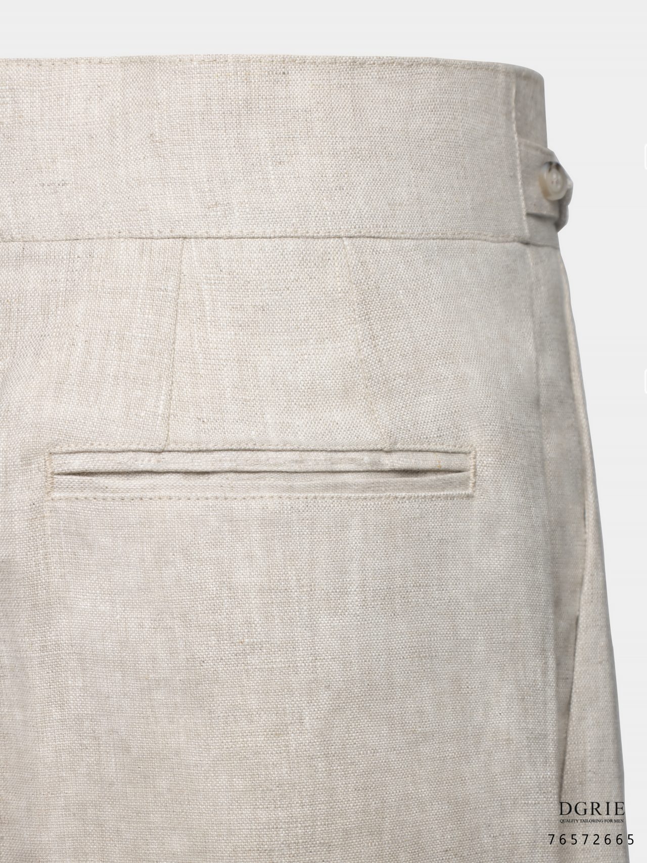 linen lace beige button edge short pants dgrie 1