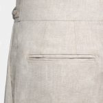 linen lace beige button edge short pants dgrie
