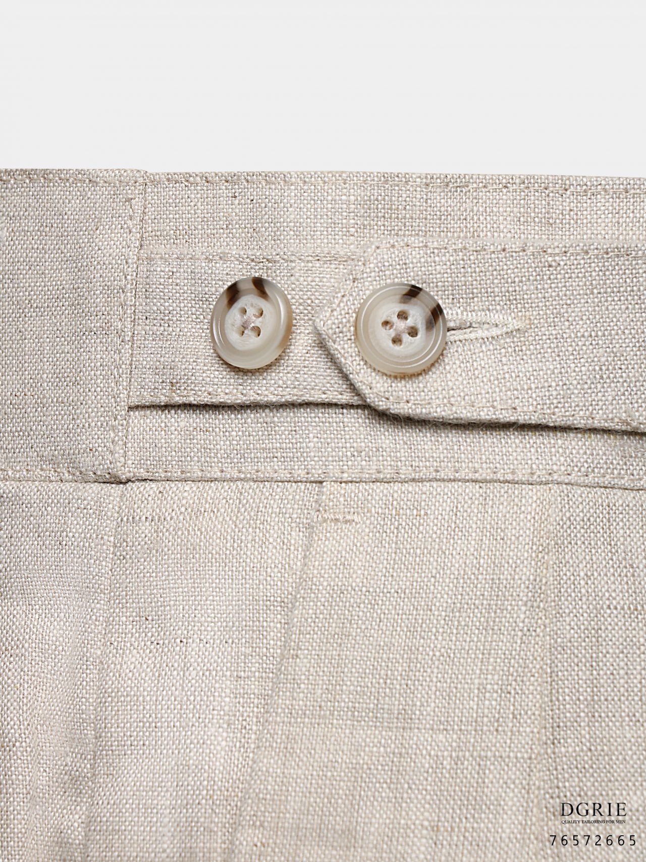 linen lace beige button edge short pants dgrie 2