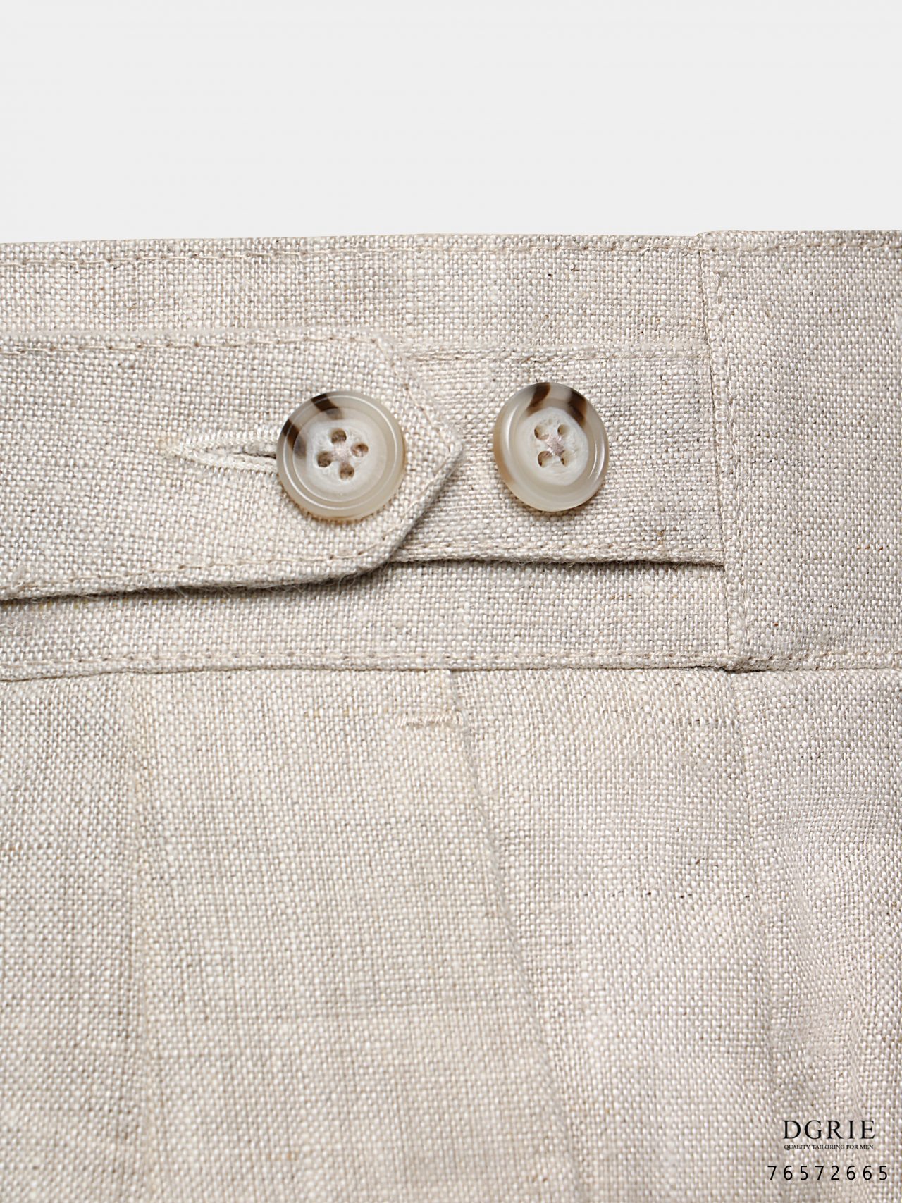 linen lace beige button edge short pants dgrie 3