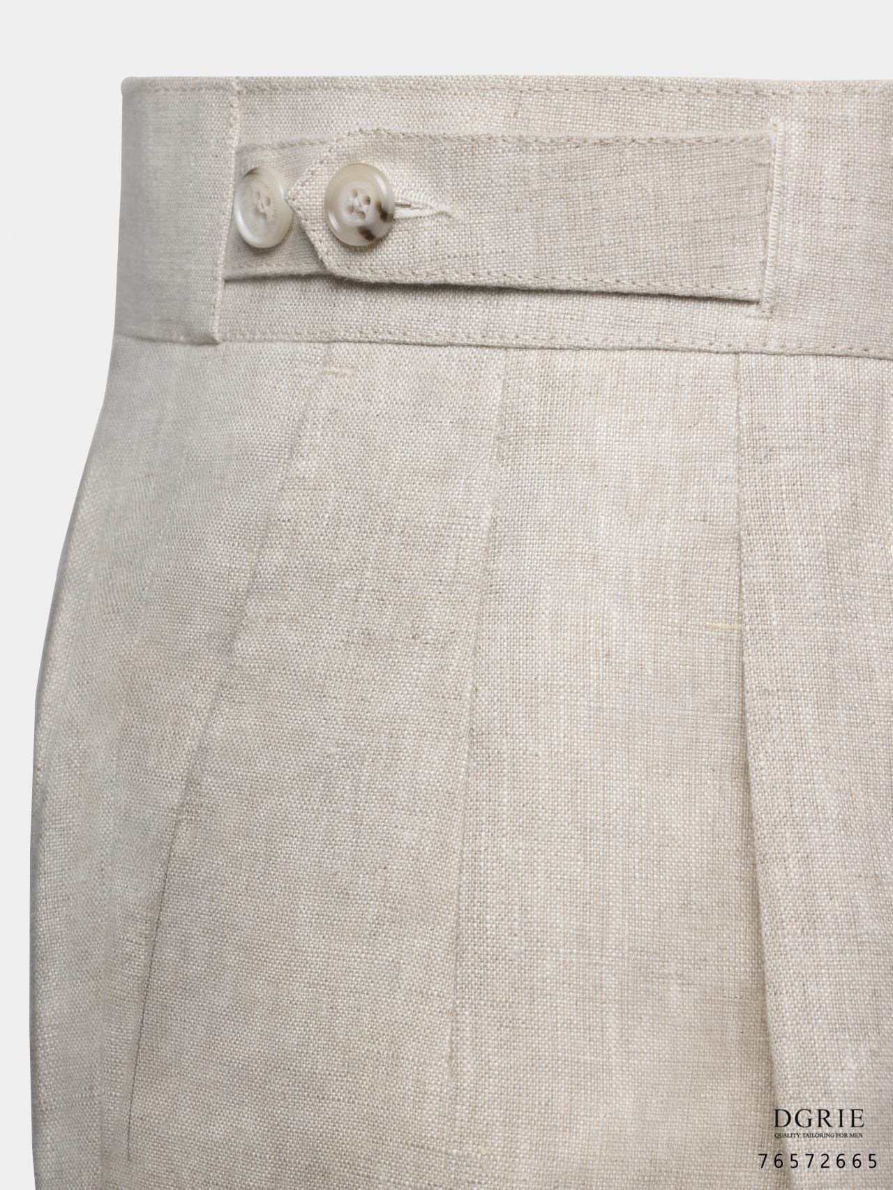 linen lace beige button edge short pants dgrie 4