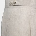 linen lace beige button edge short pants dgrie 4