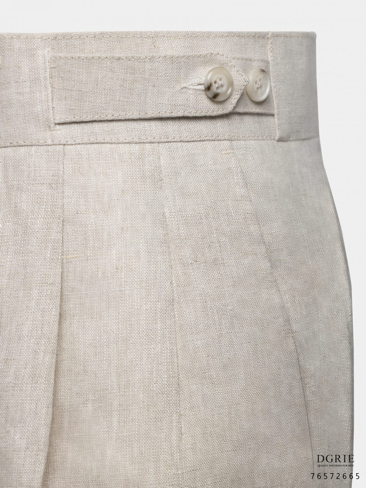 linen lace beige button edge short pants dgrie 5