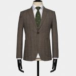 brown glen check rd wool with pin jacket dgrie 3